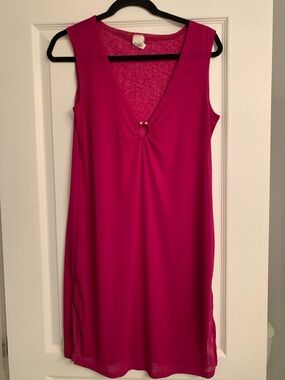 Sleeveless & Sheer Magenta Cover Up